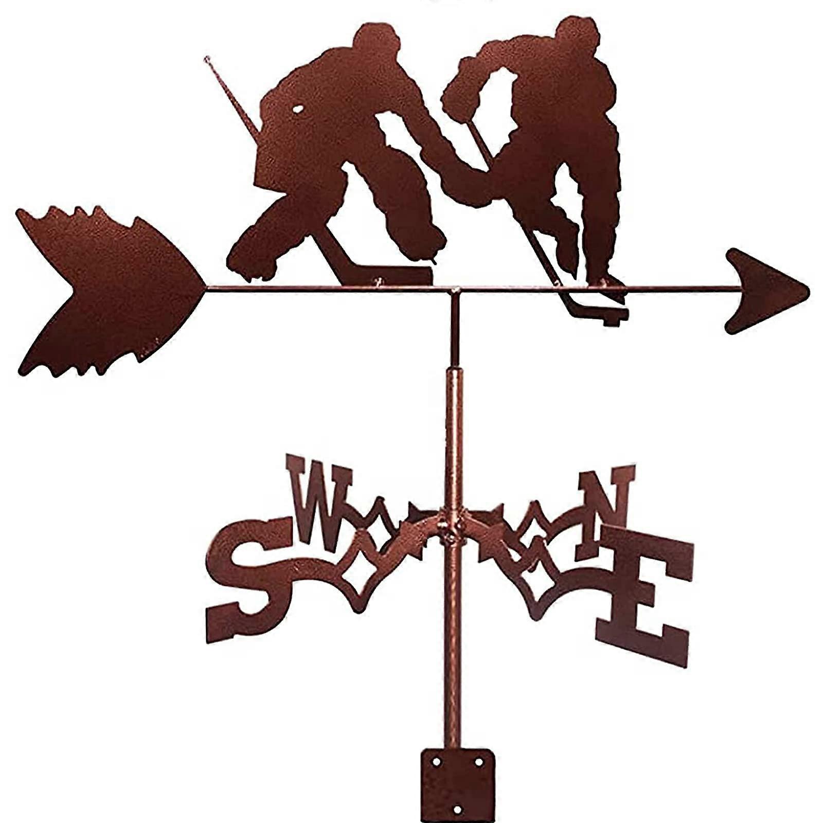 Athlete Metal Weathervane Vintage Weather Vane Hollow Wind Direction Indicator for Yard Garden Architecture Roof Ref: 8140