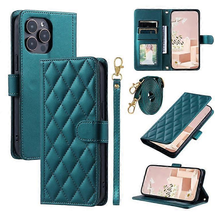 Compatible For iPhone 14 Pro Case Leather Phone Cover with Hand Strap and Shoulder Strap