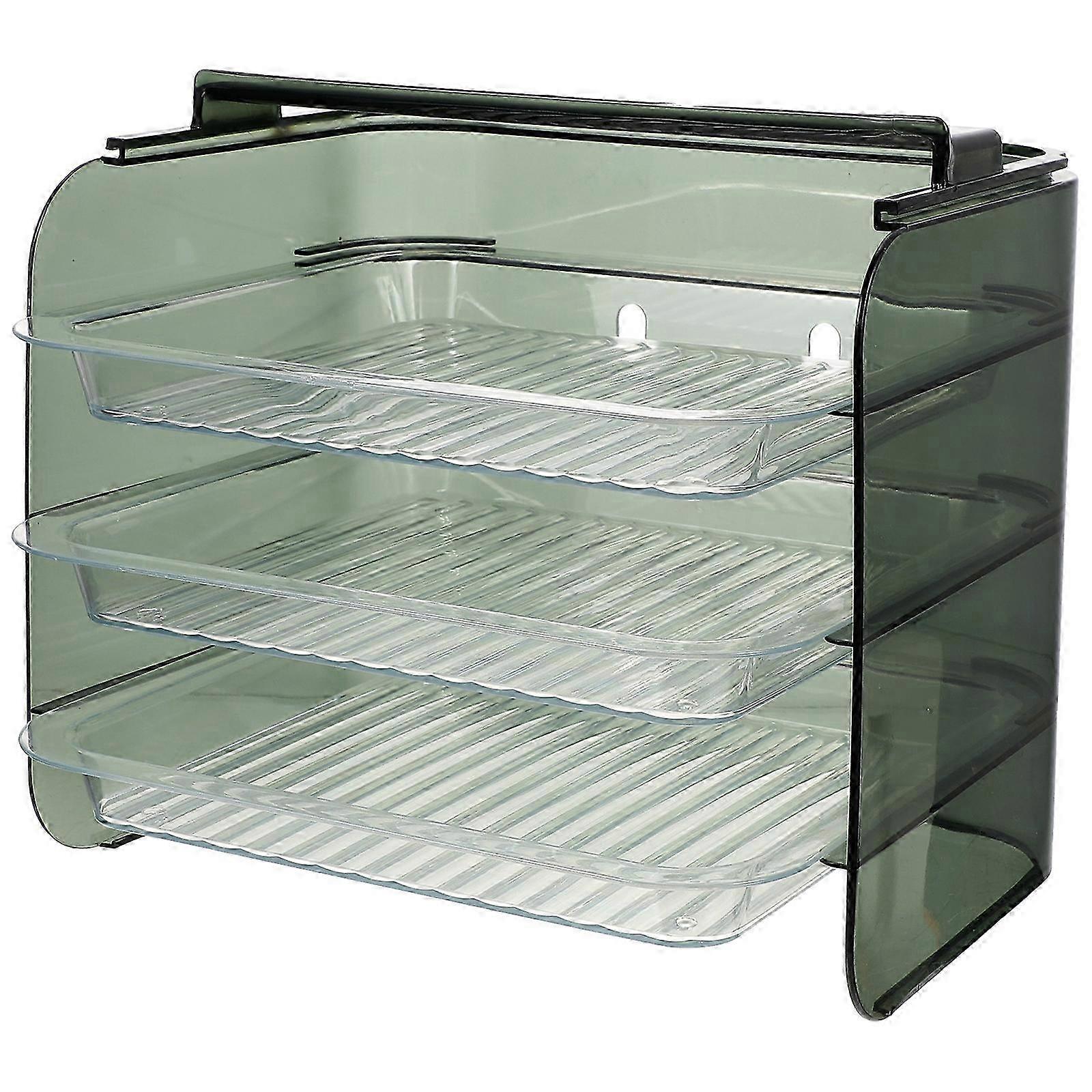 Multi-functional Kitchen Dish Plate Rack with Food Prep Tray & Shelves