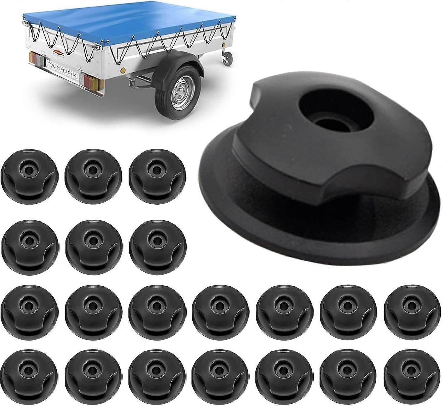 30 Pieces Round Tarpaulin Hooks Trailer Tarpaulin Bracket, with screws, for use on car trailers to secure tarps and trailer nets