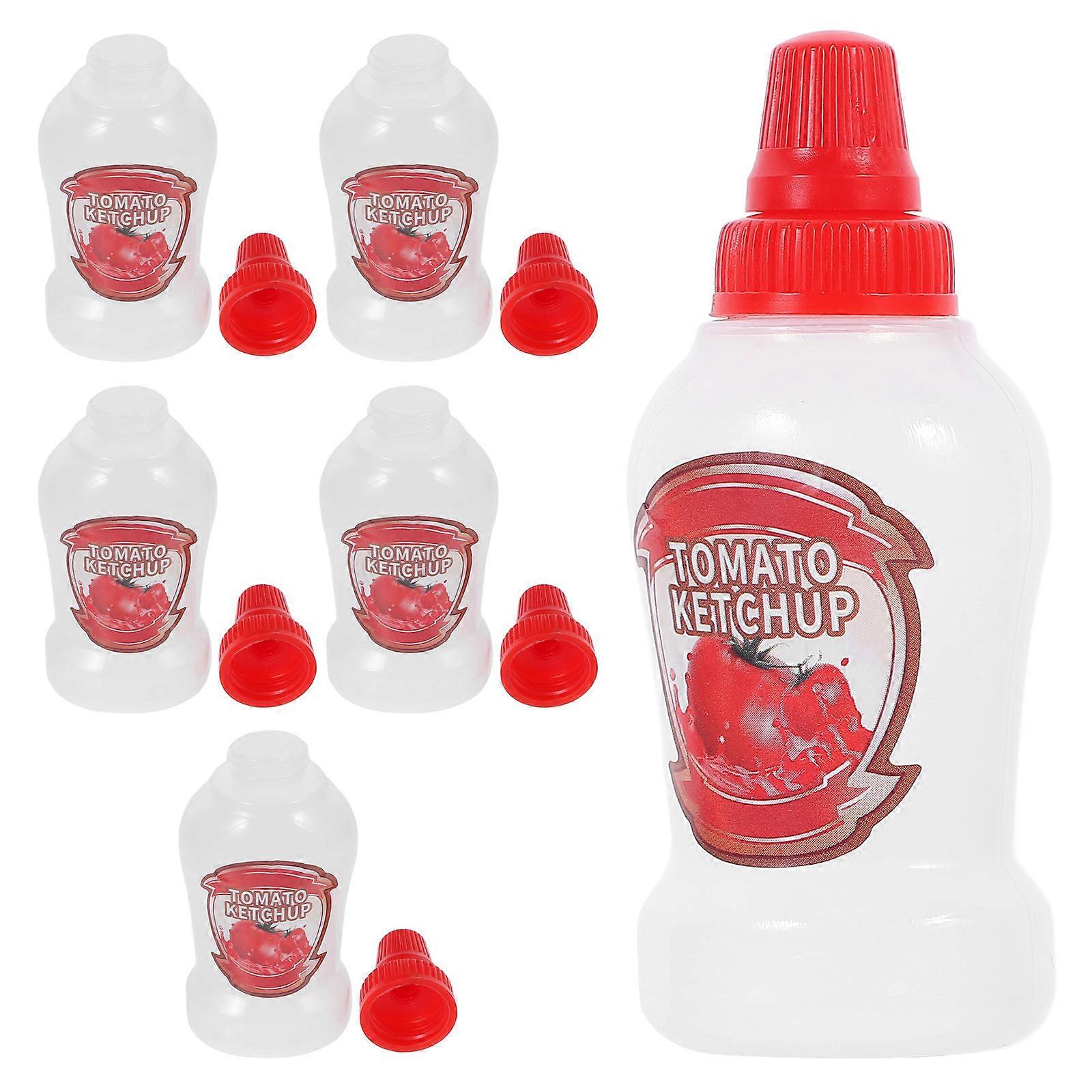 Plastic Condiment Bottles Mini Ketchup Bottle Cooking Enthusiasts Picnic 6Pcs