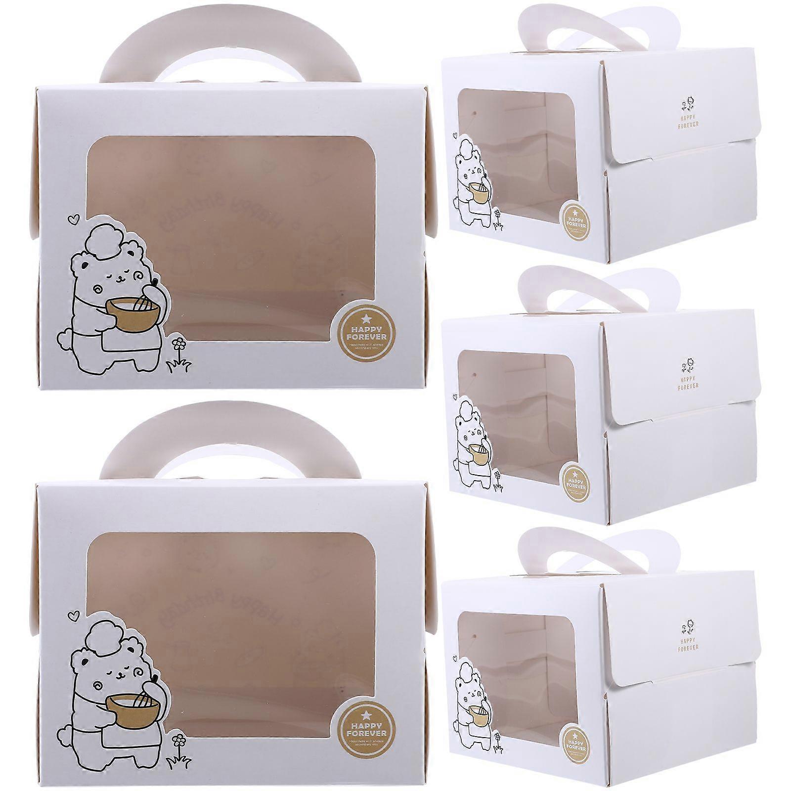 5pcs Bakery Boxes With Window Bakery Boxes Cake Container Cake Packaging Box