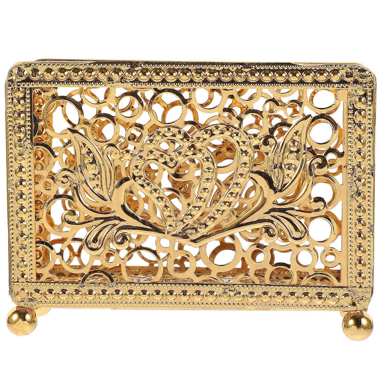 Rustic Farmhouse Napkin Holder Stand Alloy Square Shape Tabletop Decoration Living .3 3.0 1.5in 1Set