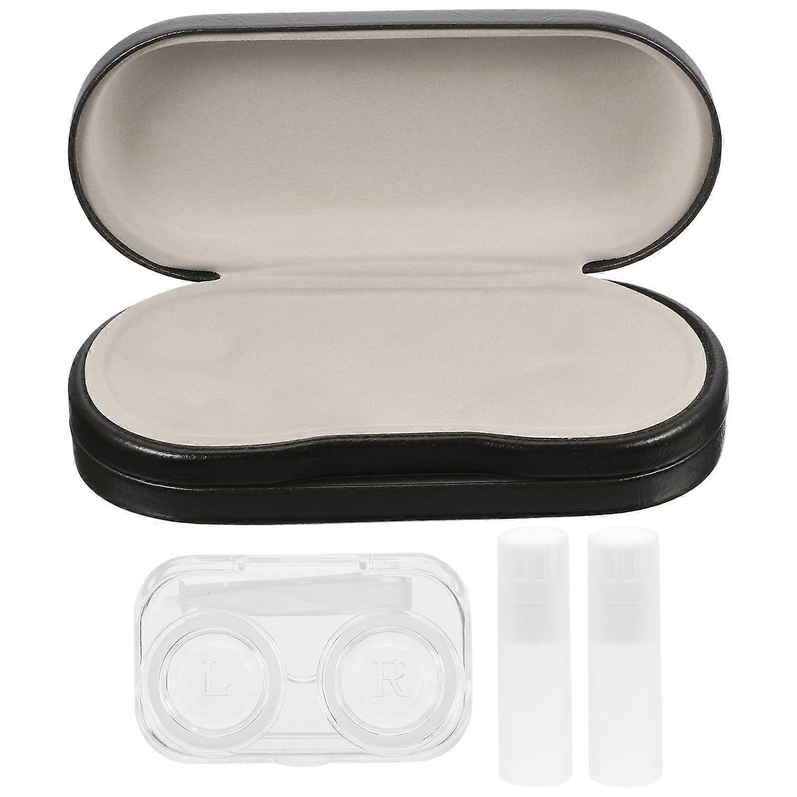 Double Sided Glasses Case Kit   Portable Travel Organizer with Scratch Resistant Lining and Durable PU Exterior for Home and On the Go Use