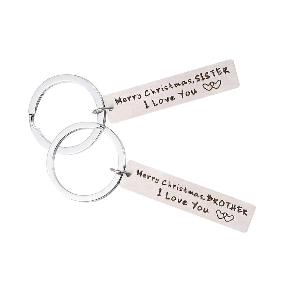 Pendant Keychain Key Ring Ornaments for Family Use Creative Design Metal Key Holders 2Pcs