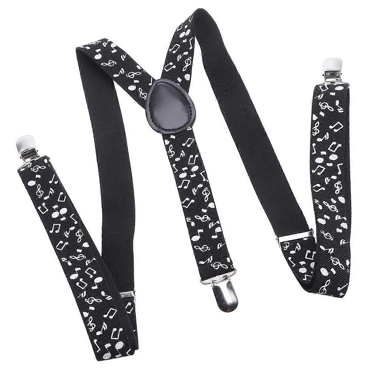 Clip-On Braces Elastic Y-Back Mens Suspenders Holds Pants Securely For Casual Wear Black 1Pcs