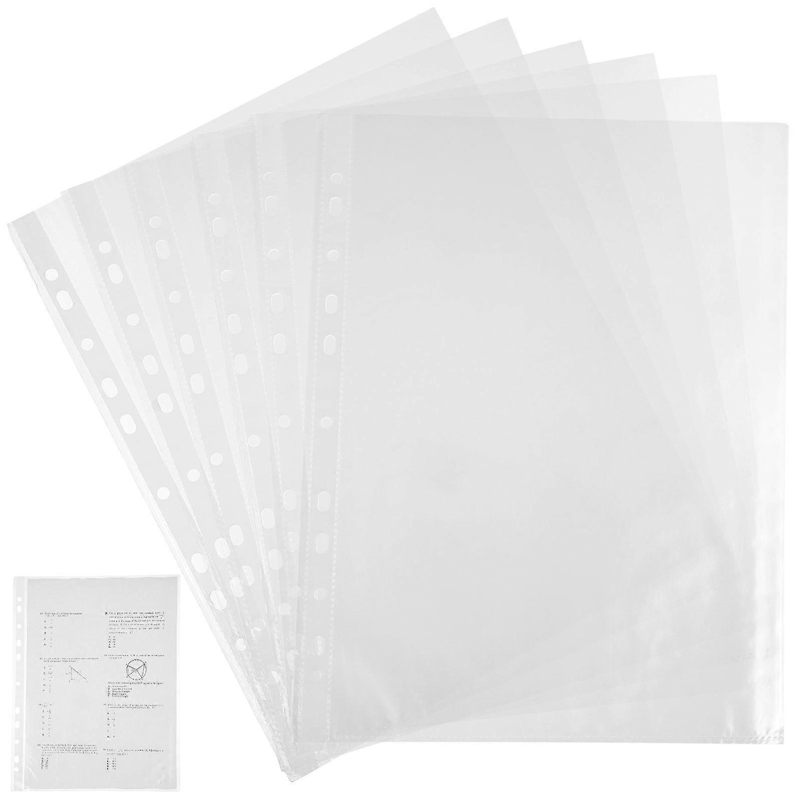 100pcs Clear Top Loading Sheet Protectors, Punched PP Binder Sleeves for Documents, Office, School Filing