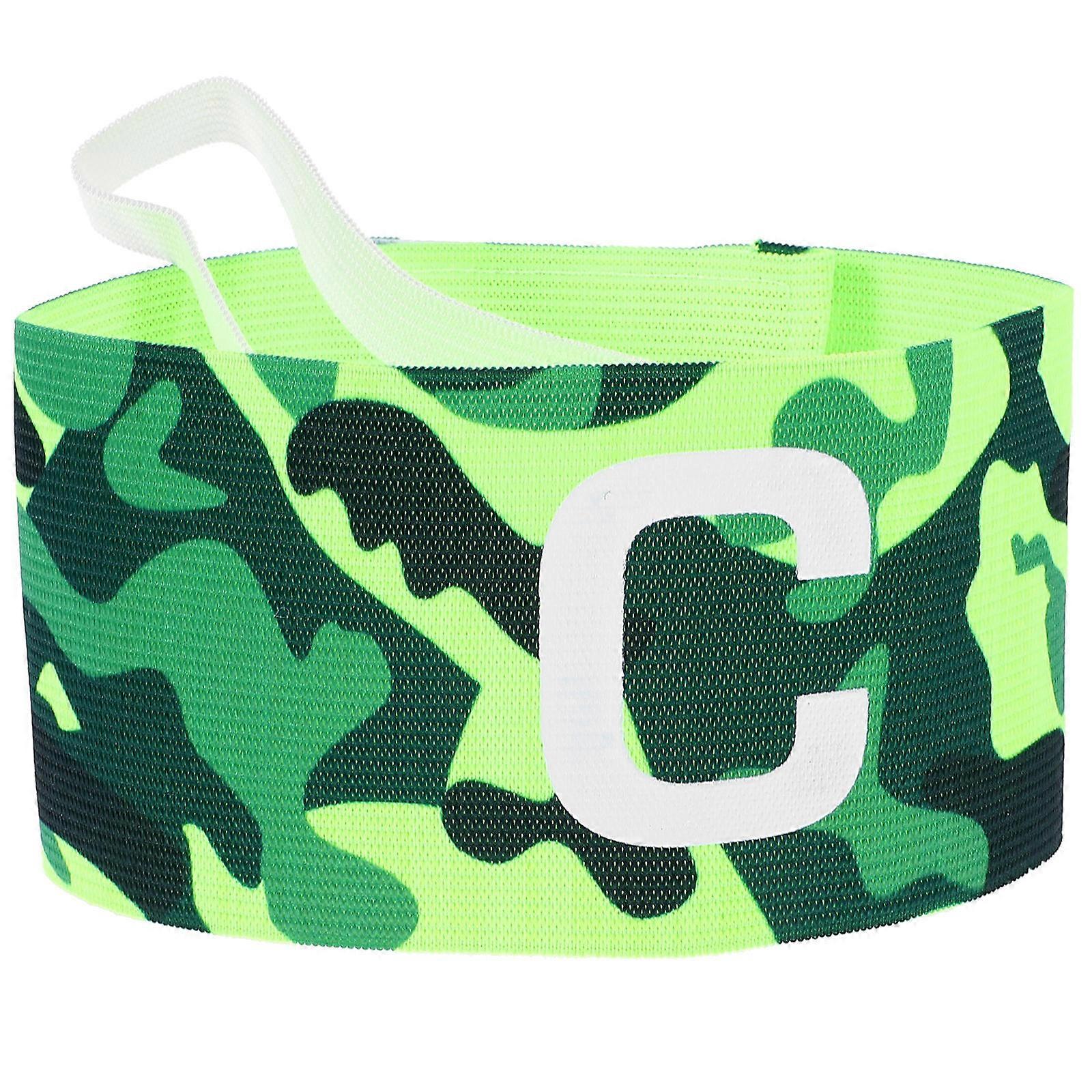 サッカースポーツアームバンドキャプテンアームバンドカモフラージュグリーン37.00X7.00X0.20CM滑り止め1セット