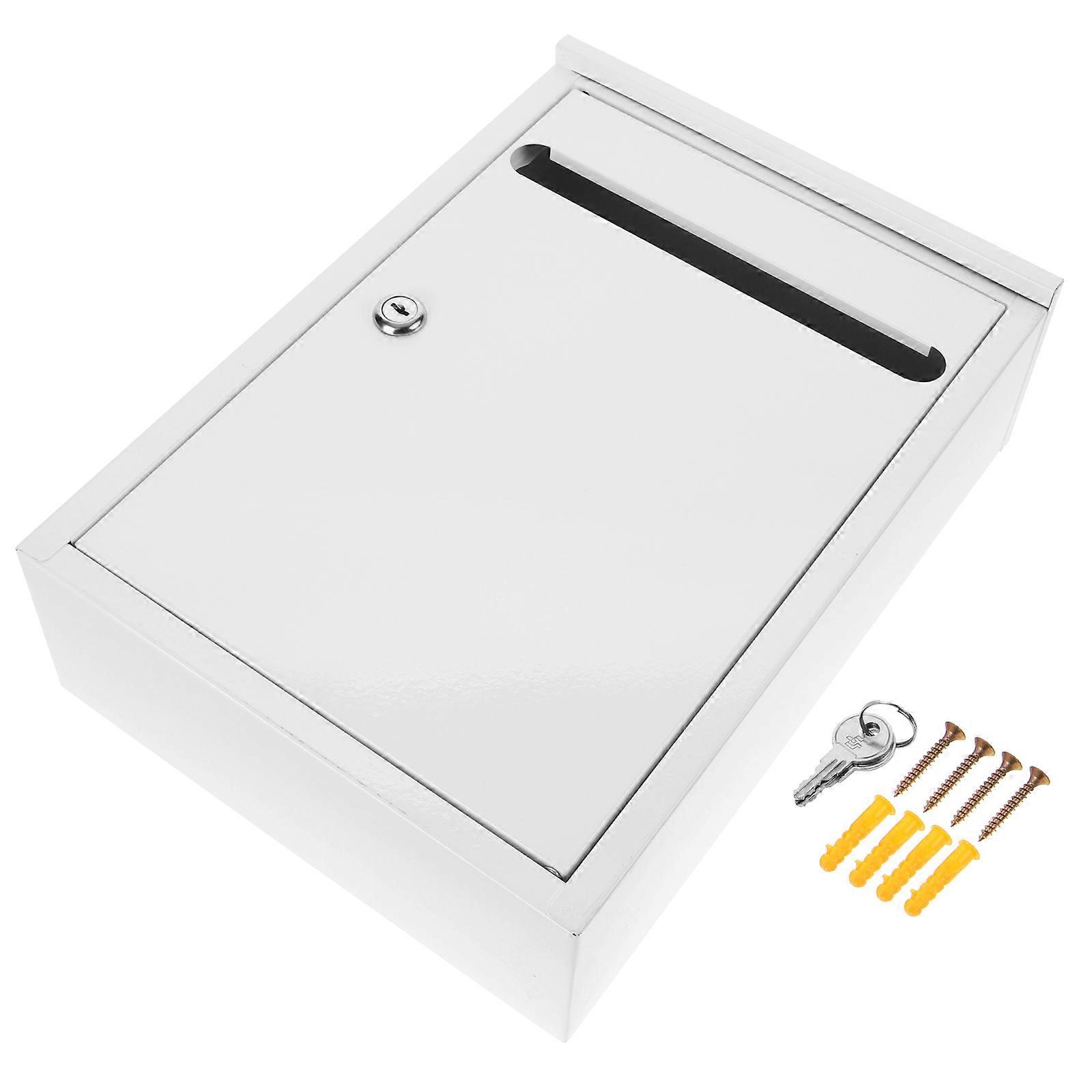 Wall Mount Letter Box Suggestion Box For Student Reporting White 36.20X26.20X11.10CM Mail Storage 1Pack