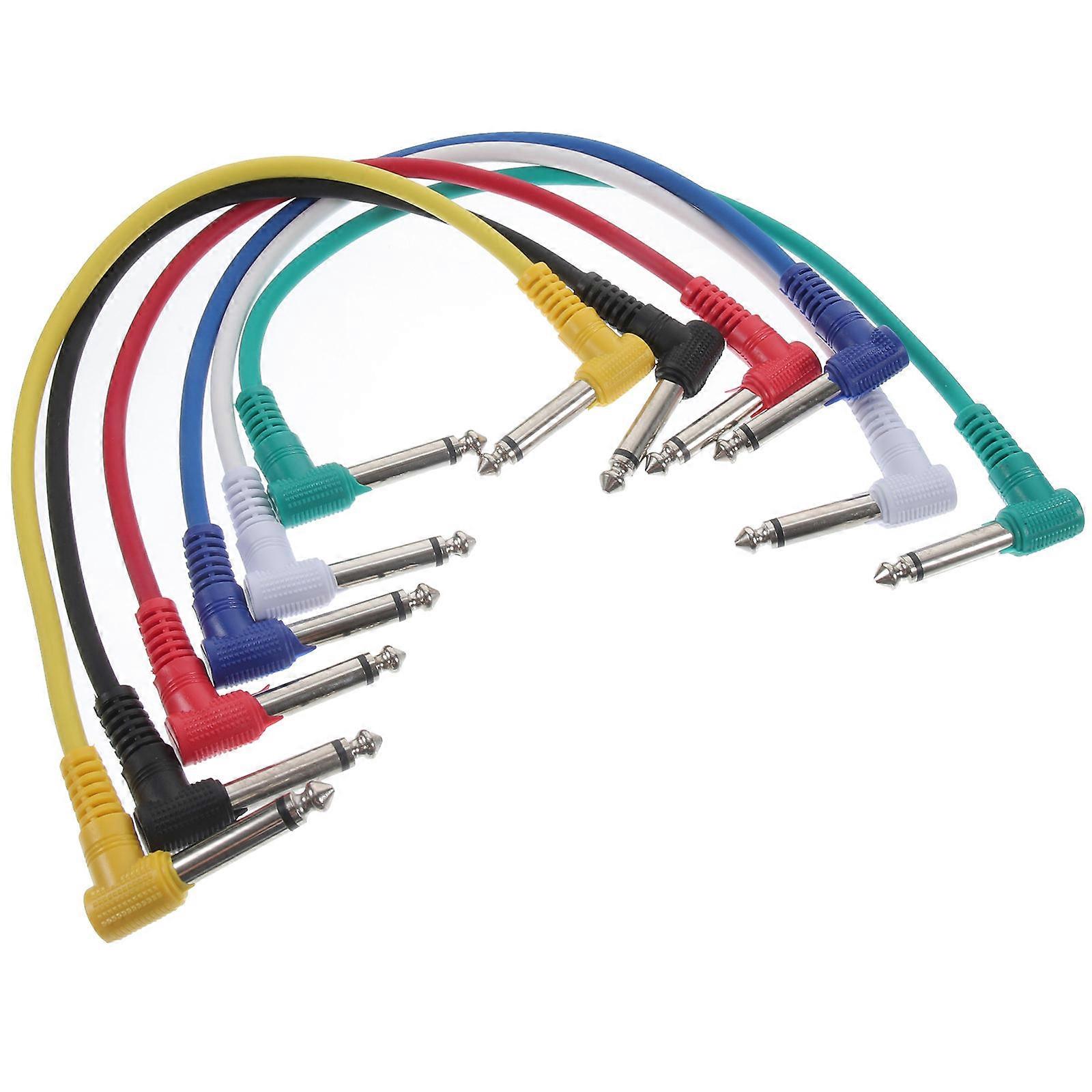 Guitar Cable Right Angle Noise Reduction Studio Audio Enthusiasts 6Pcs