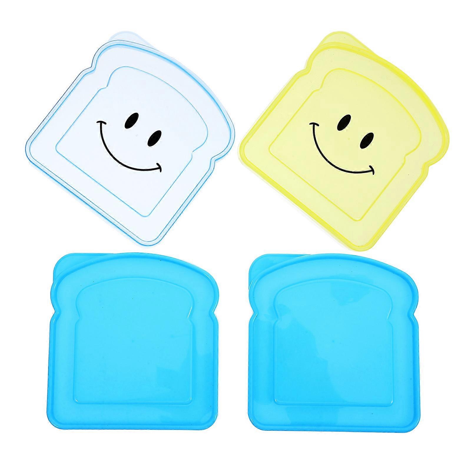 Sandwich Containers for Lunch Boxes Portable Design for Outdoor Use Assorted Color 13.00X12.00X3.50cm Airtight 4Pcs