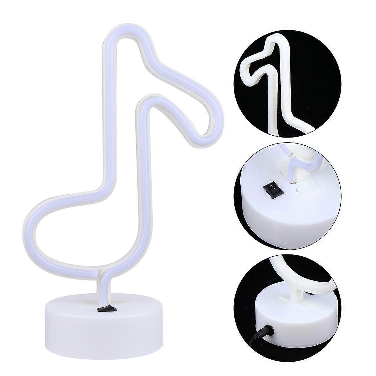 Novelty Lamp Music Notes Shaped Neon Lights Decor Usb Operated Creative Lighting Lamps For Kids Assorted Color 1Pcs