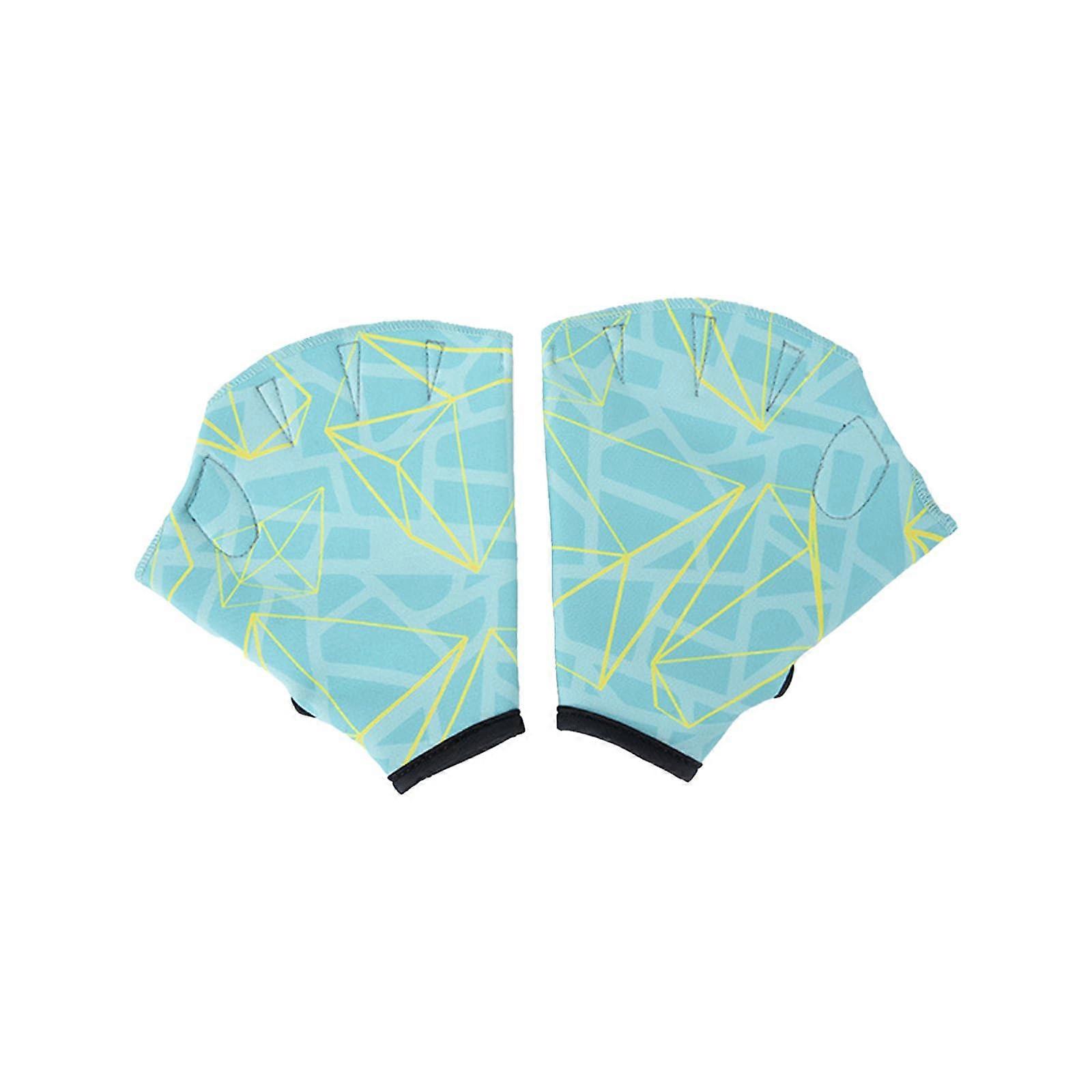 Water Aerobic Swimming Bed Gloves for Adults - Gourd Green, Size M, Fashion Print, Ideal for Pool and Beach Activities