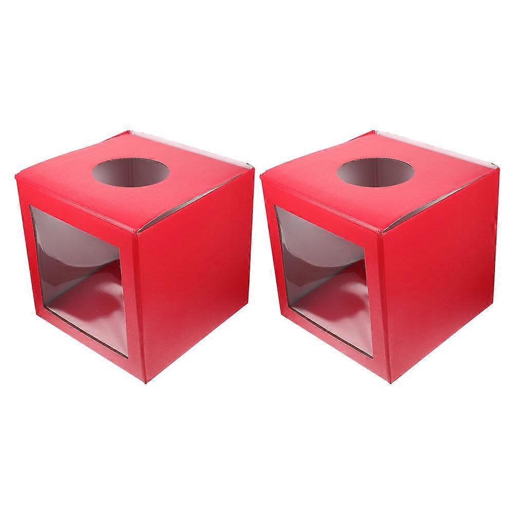 Raffle Paper Raffle Box Community Voting Square Ballot Box Clear 9.82X9.82X9.82in Interactive Game 2Pcs