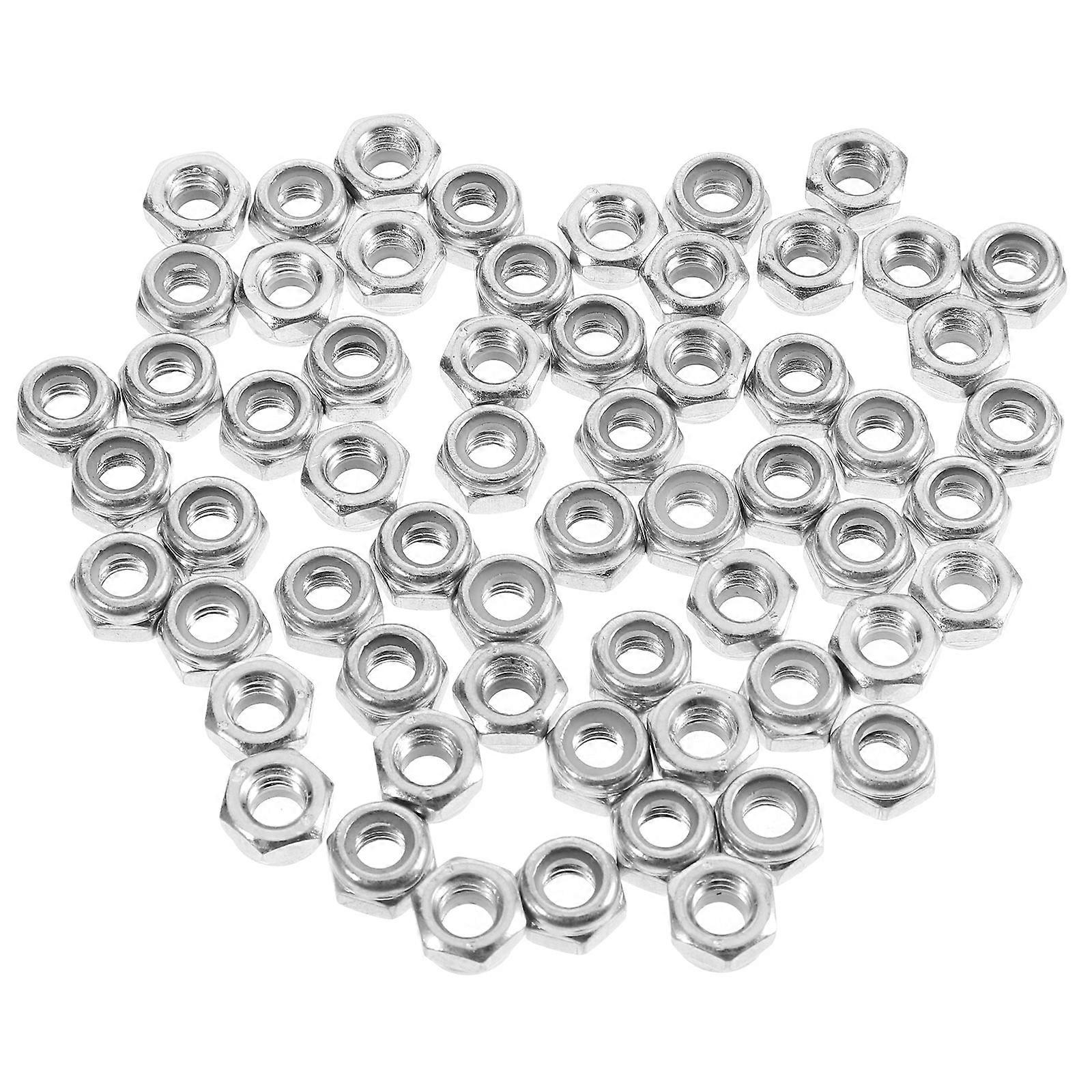 Stainless Steel Insert Lock Nut Prevent Sliding Hardware Nuts M6 100Pcs