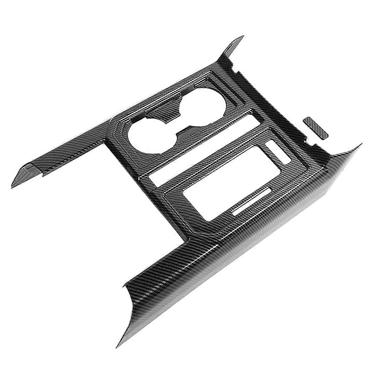For 2015-2020 ABS Carbon Fiber Car Center Console Shift Lever Cup Holder Panel Frame Decorative Stic