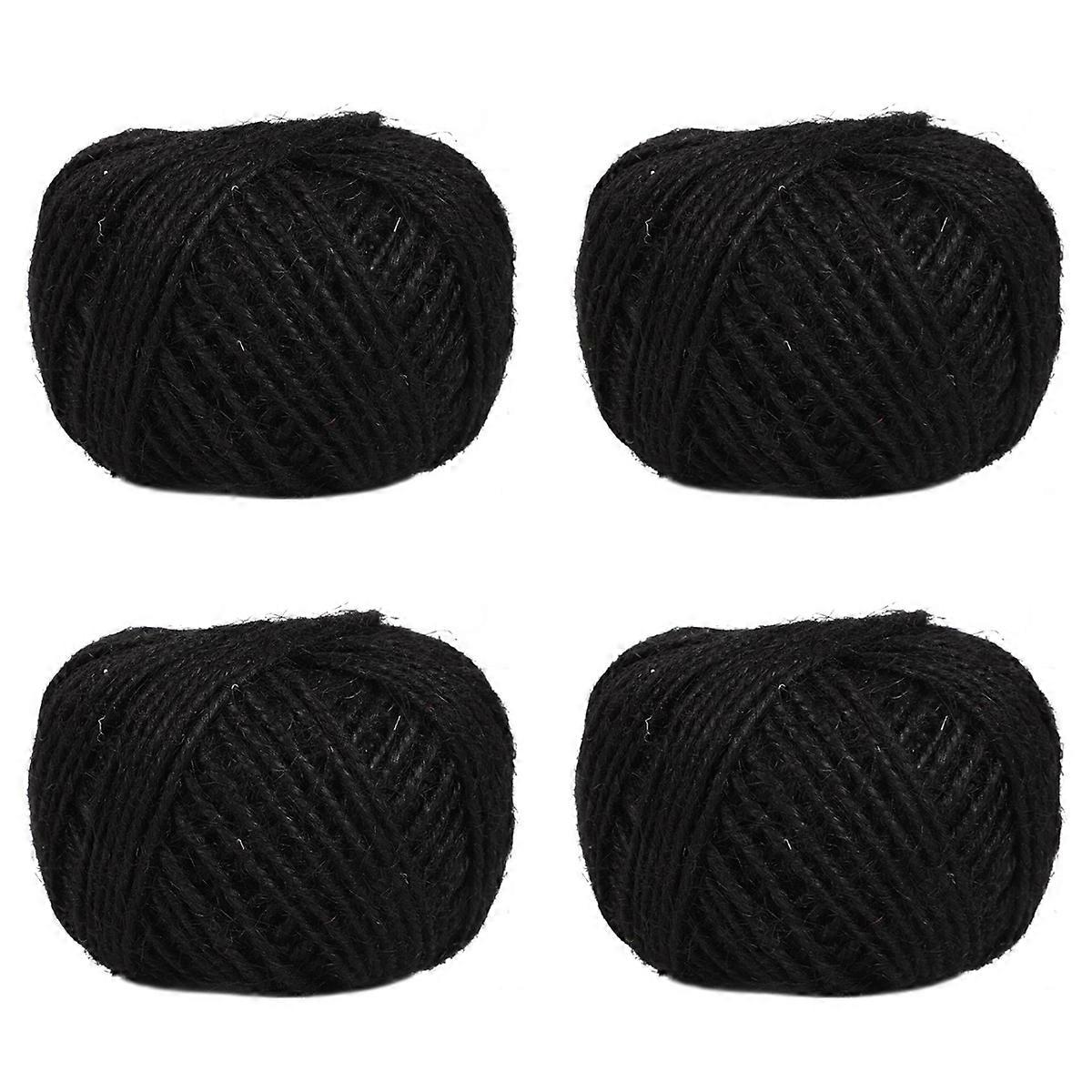 4pcs 50m String Rope for Crafts Scrapbooking Gardening - Black