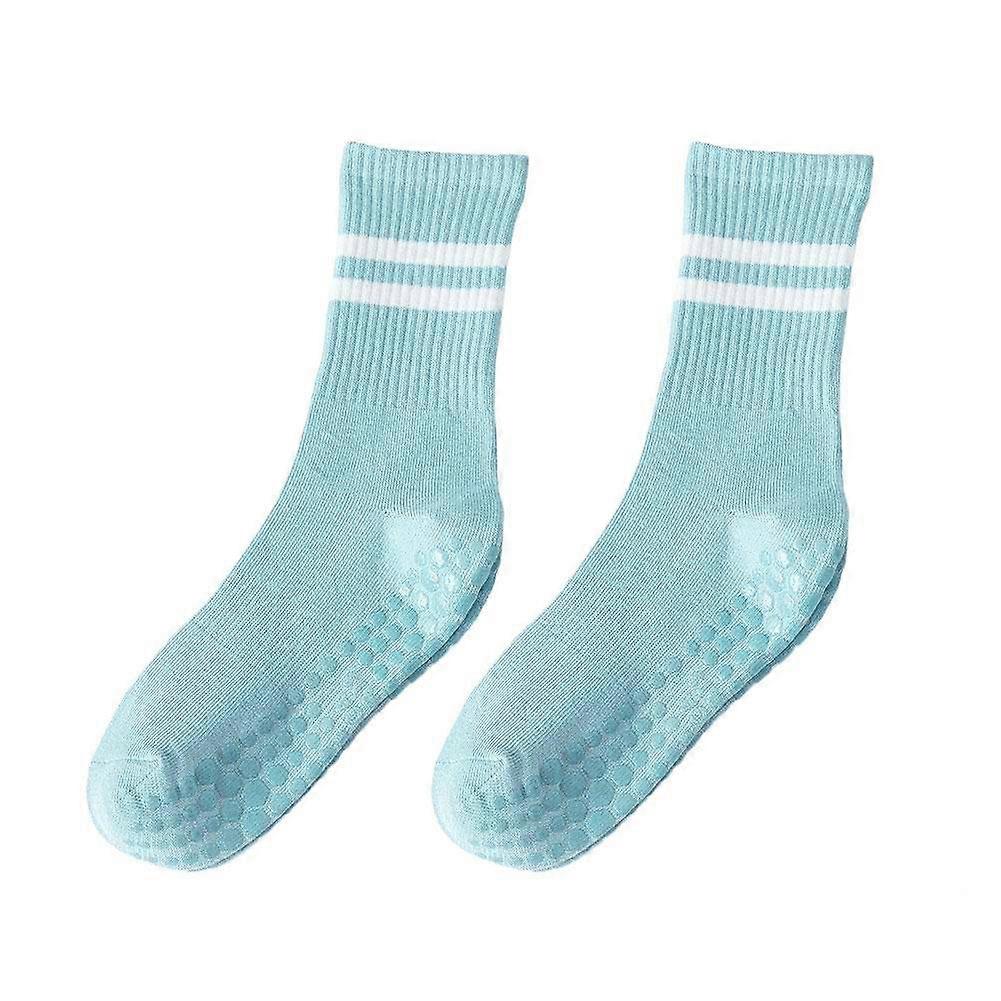 גרבי יוגה נגד החלקה עם סוליה אחיזה, סופגות לחות ונושמות, גרביים עד אמצע השוק לנשים