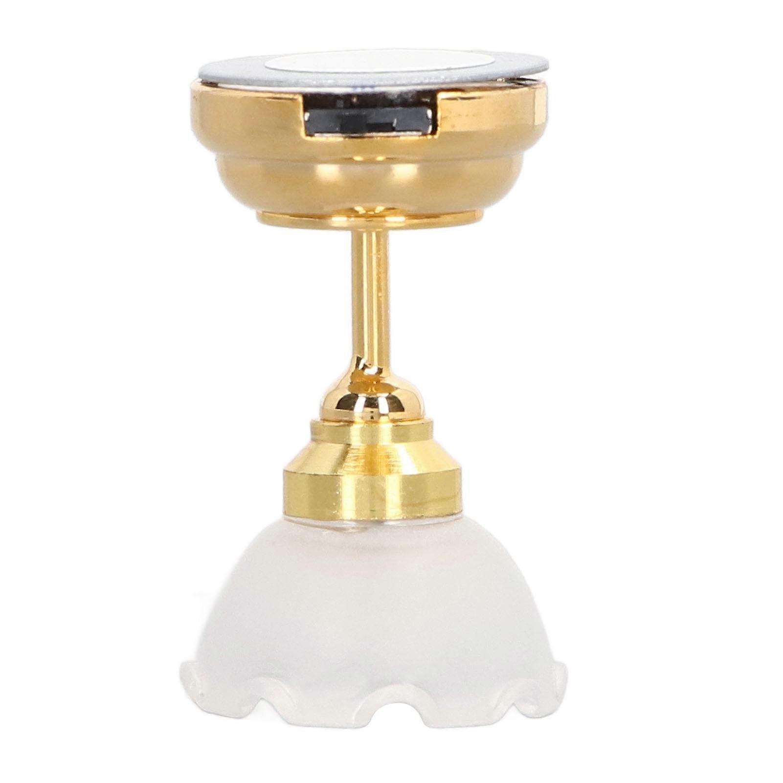 1:12 Dollhouse Miniature Ceiling Light Innovative White Flower Shape Bright LED Light Dollhouse Decoration