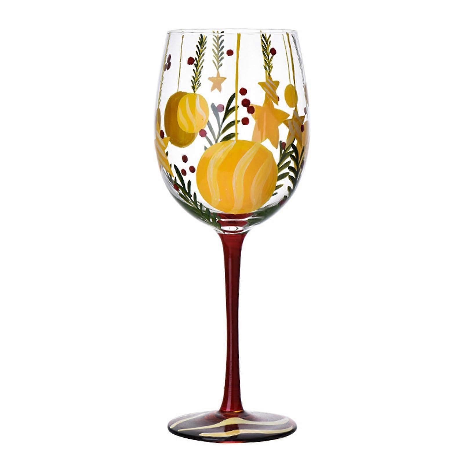 Wine glass with stem, Christmas motif, elegant drinking cup with stem
