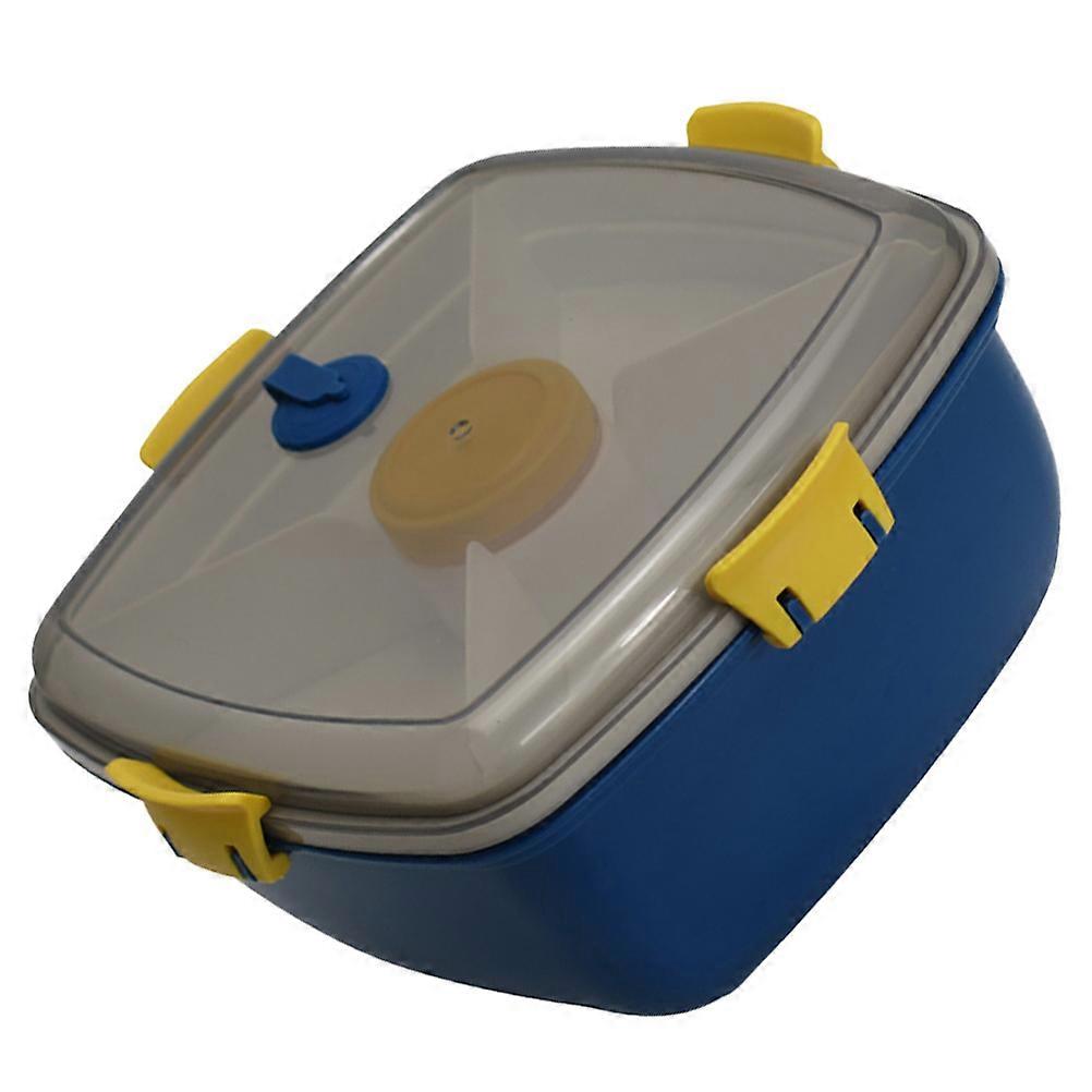 Portable Microwavable Salad Box with Sauce Container and Sealing Lid Made of PP Material Navy 1 Set