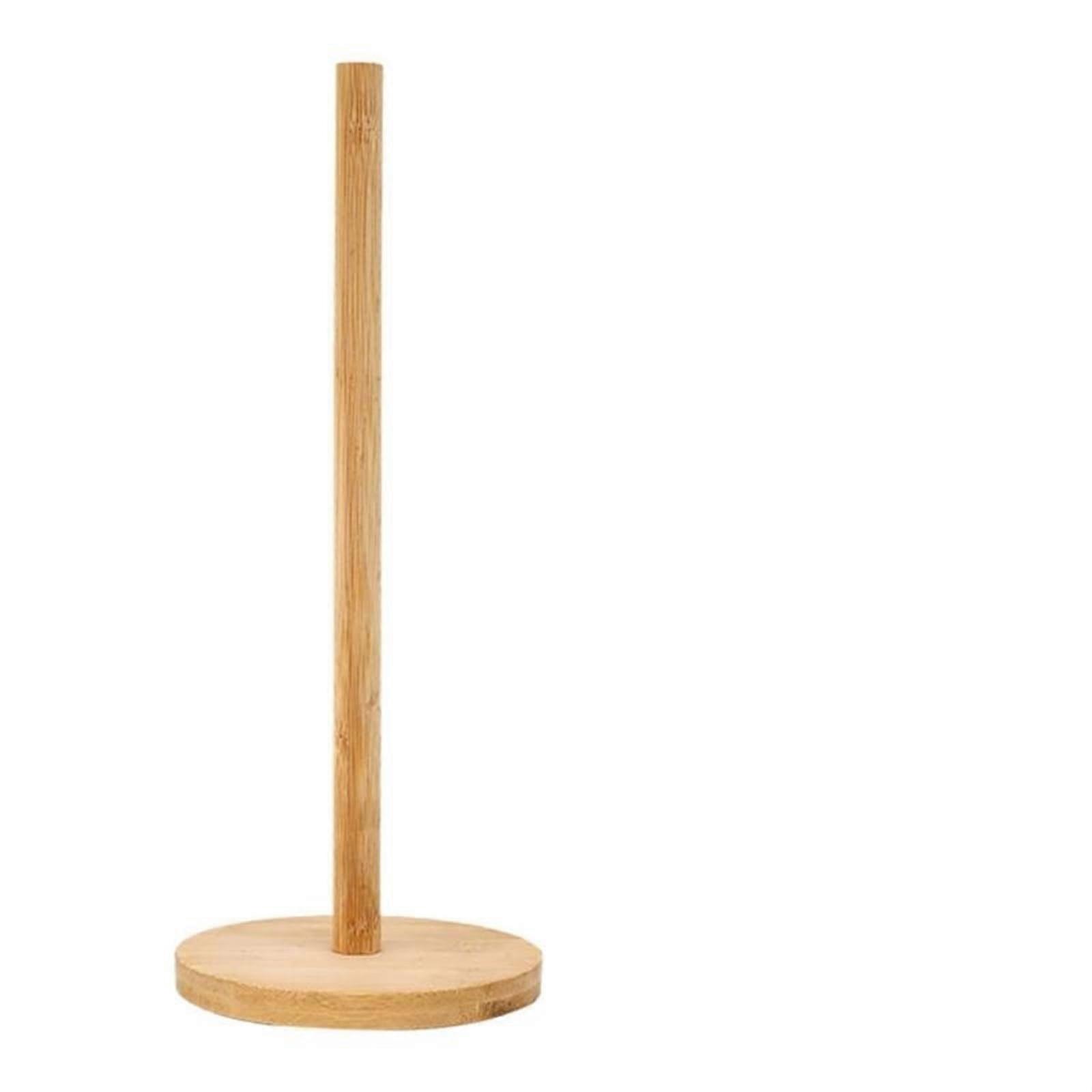 Wooden Paper Towel Holder for Countertop, Disposable Paper Stand with Non-Slip Base, Kitchen and Bathroom Tissue Rack (Color: Single)