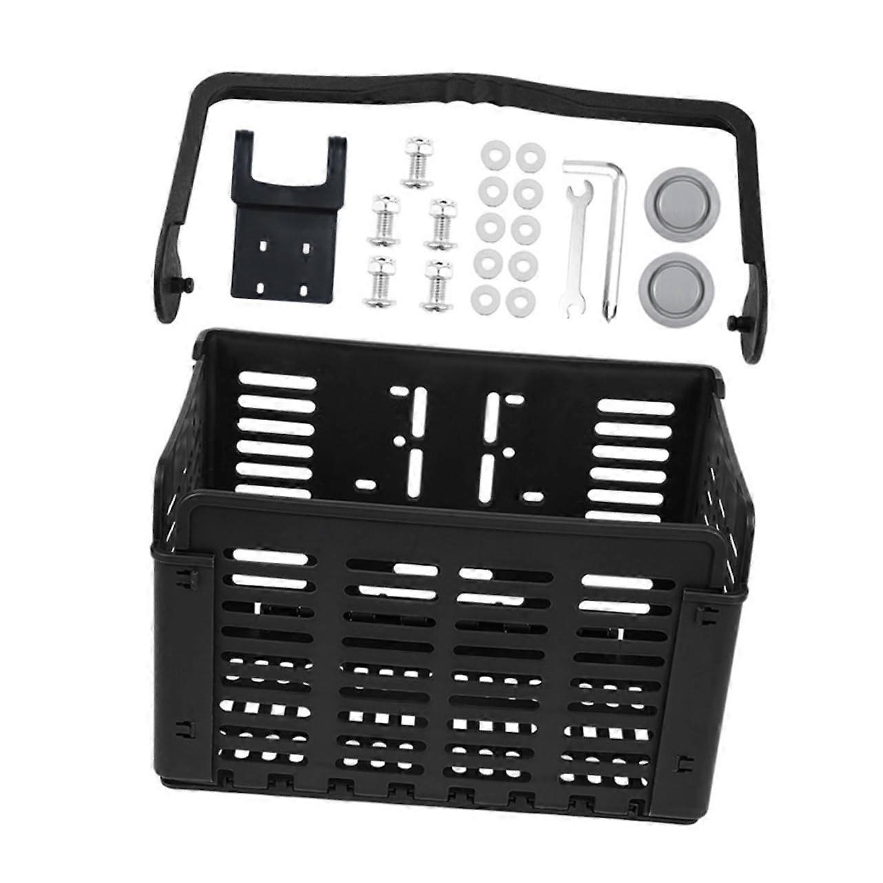 Foldable bicycle basket for handlebars Sturdy and Light handlebar basket for backpacks to Install for bicycles