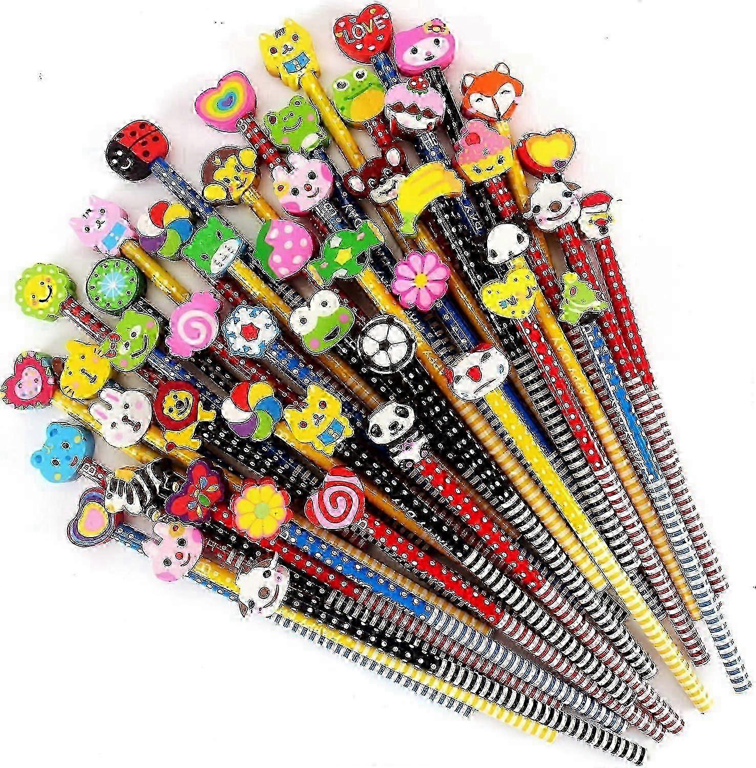 طقم أقلام رصاص وممحاة من 30 قطعة، هدية قلم رصاص للأطفال، أقلام رصاص مع ممحاة