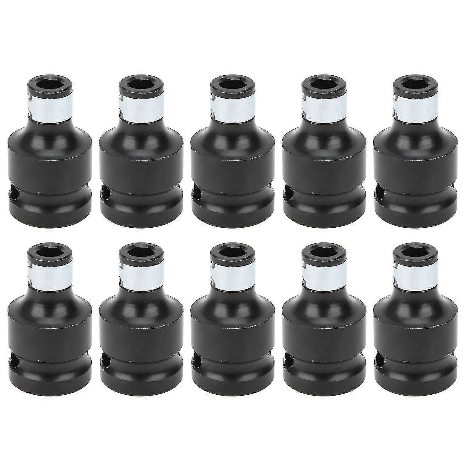 10Pcs Socket Adapter for 1/2in Square Head to 1/4in Hex Shank Conversion