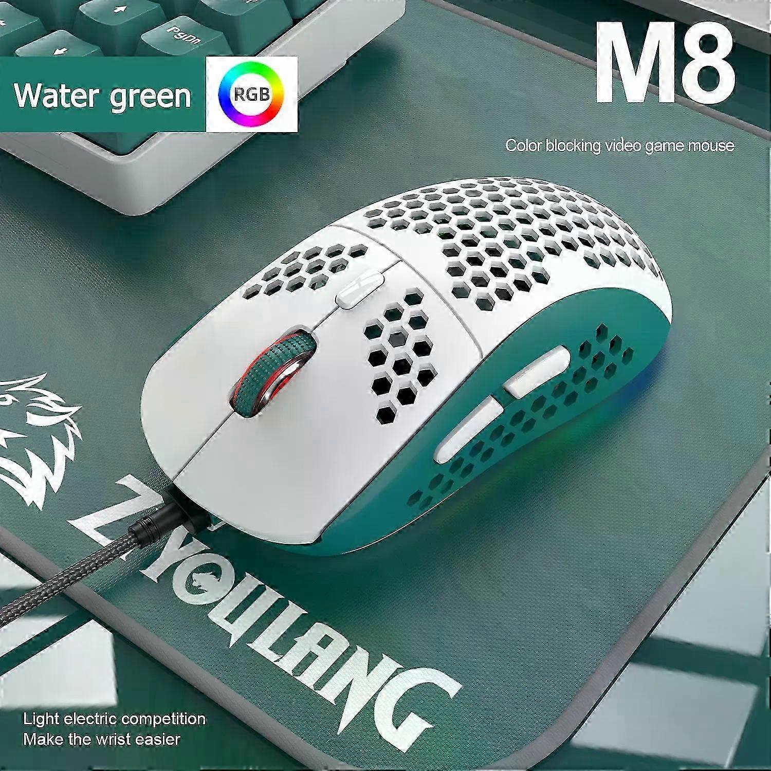 Ergonomic Gaming Mouse with Cool Hollow Design, RGB Lighting, Lightweight and Color Matching Design