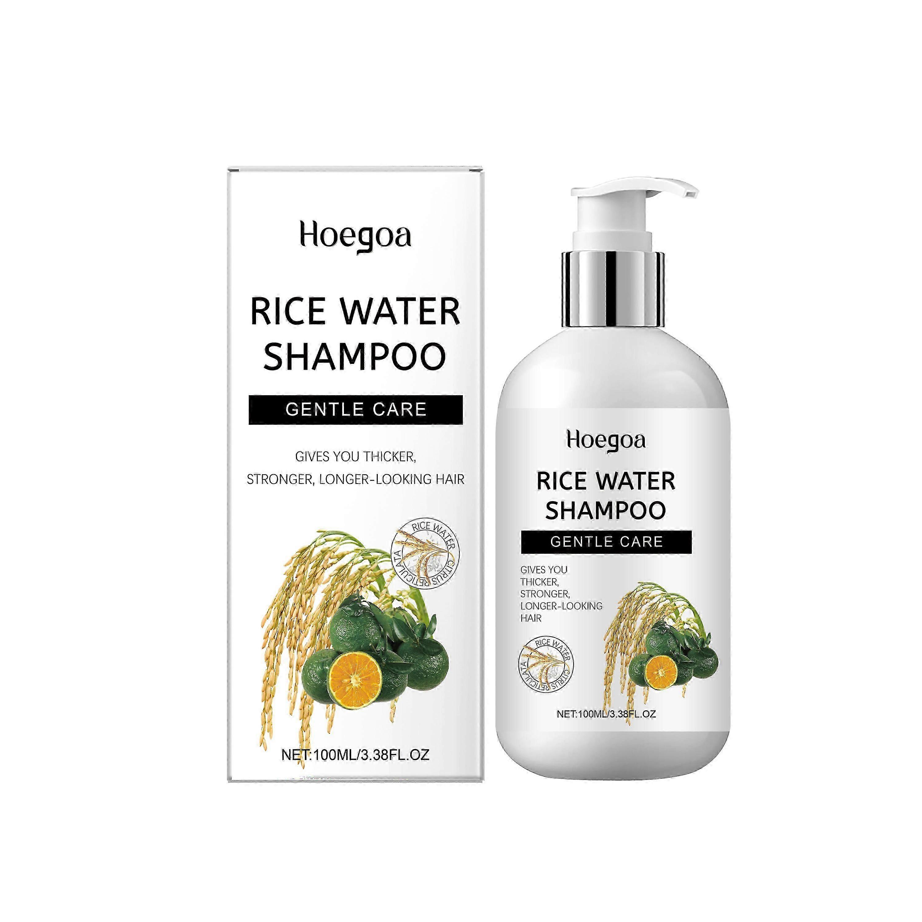 Hoegoa Riz Shampooing Cuir Chevelu Nettoyant Massage Soin Hydratant Hydratant Cheveux Doux Shampooing Nourrissant