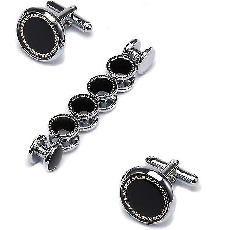 Men Cufflinks & Studs Set (1pair Cufflinks & 3pair Tuxedo Studs)