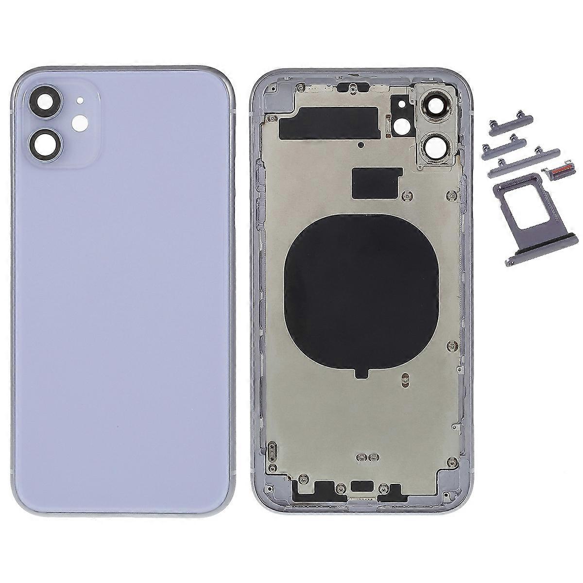 For iPhone 11 6.1 inch Back Battery Housing Cover Middle Plate Frame Side Buttons Replacement Part (