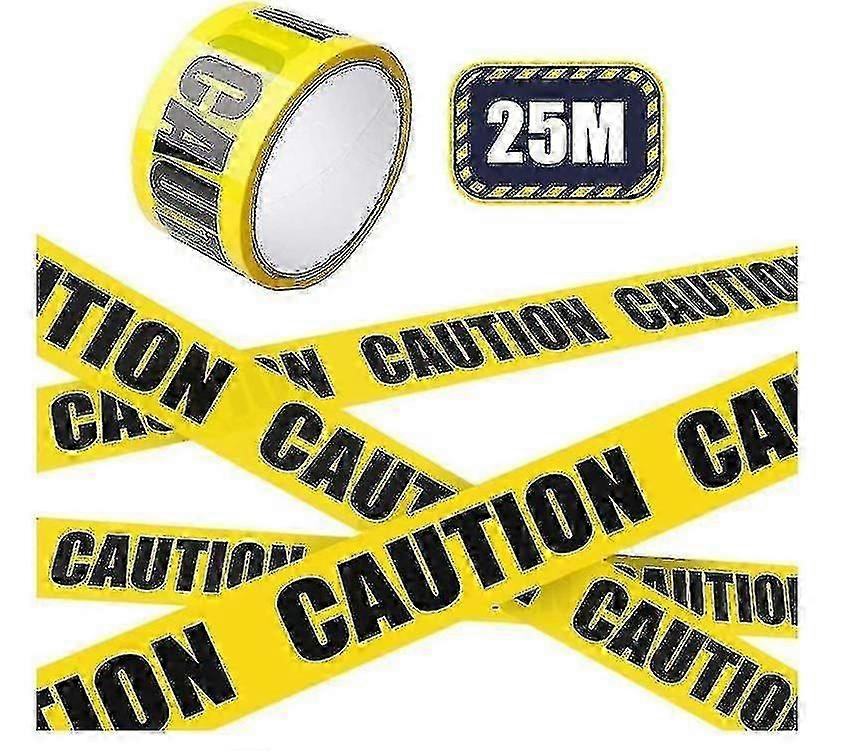 100m Avertissement Ruban Jaune Avertissement Rouleau Ruban De Sécurité Halloween Fête D’anniversaire -T