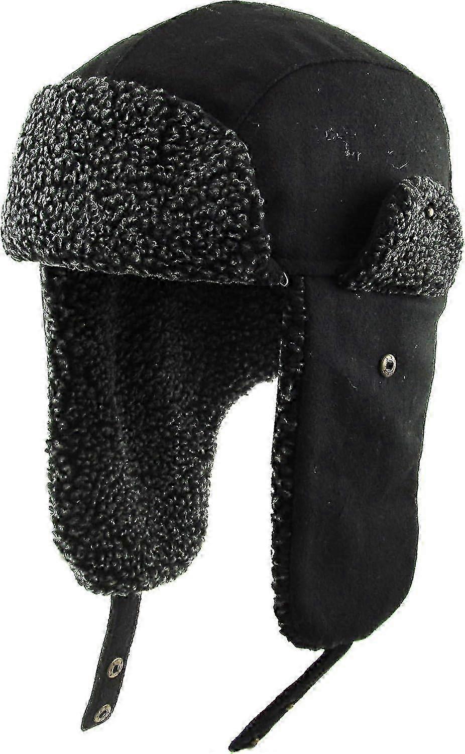 Wool Blend Bomber Hat with Ear Flaps - Suitable for Aviator Style