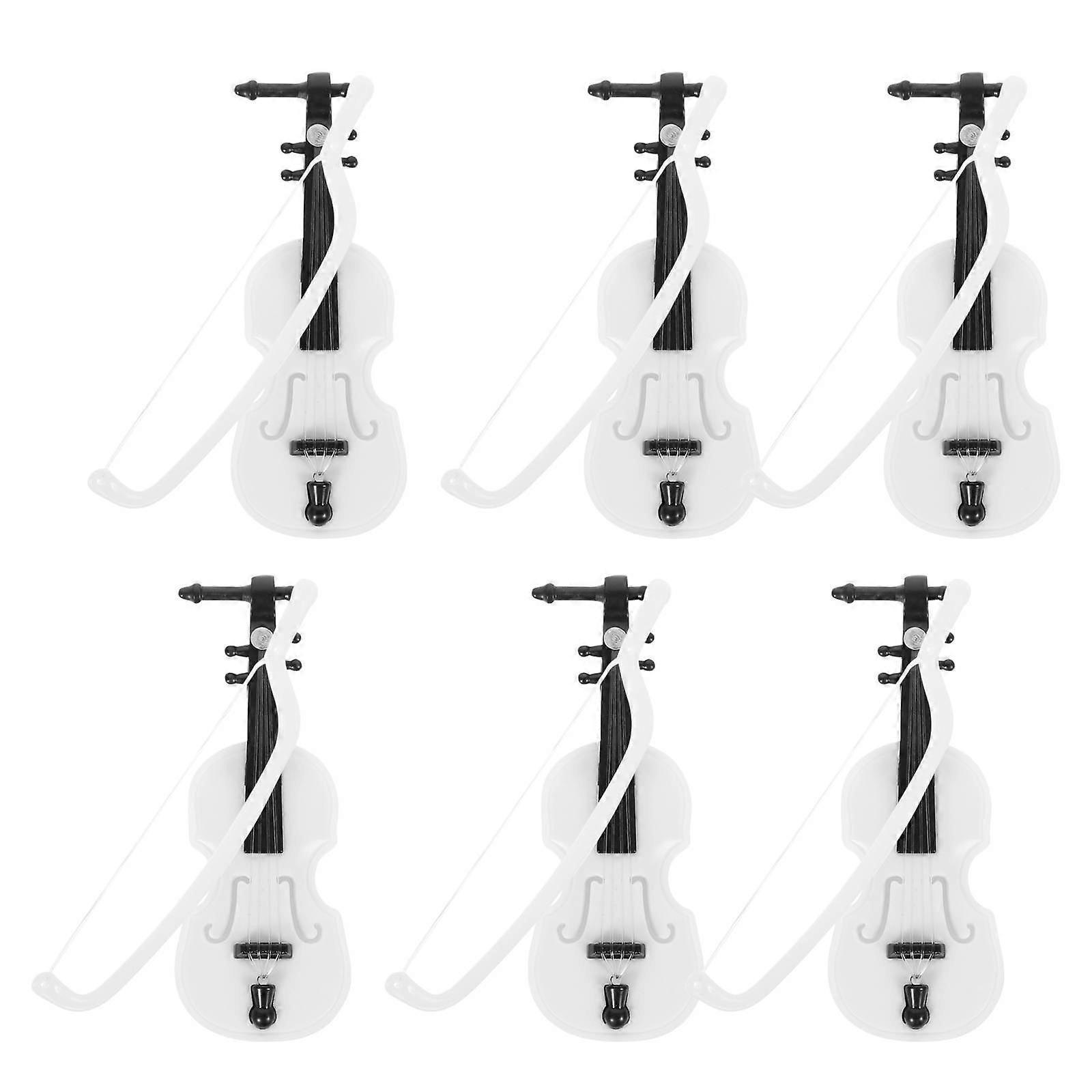 Violin Adornment Simulation Mini Instrument Mall Decorations 6Pcs