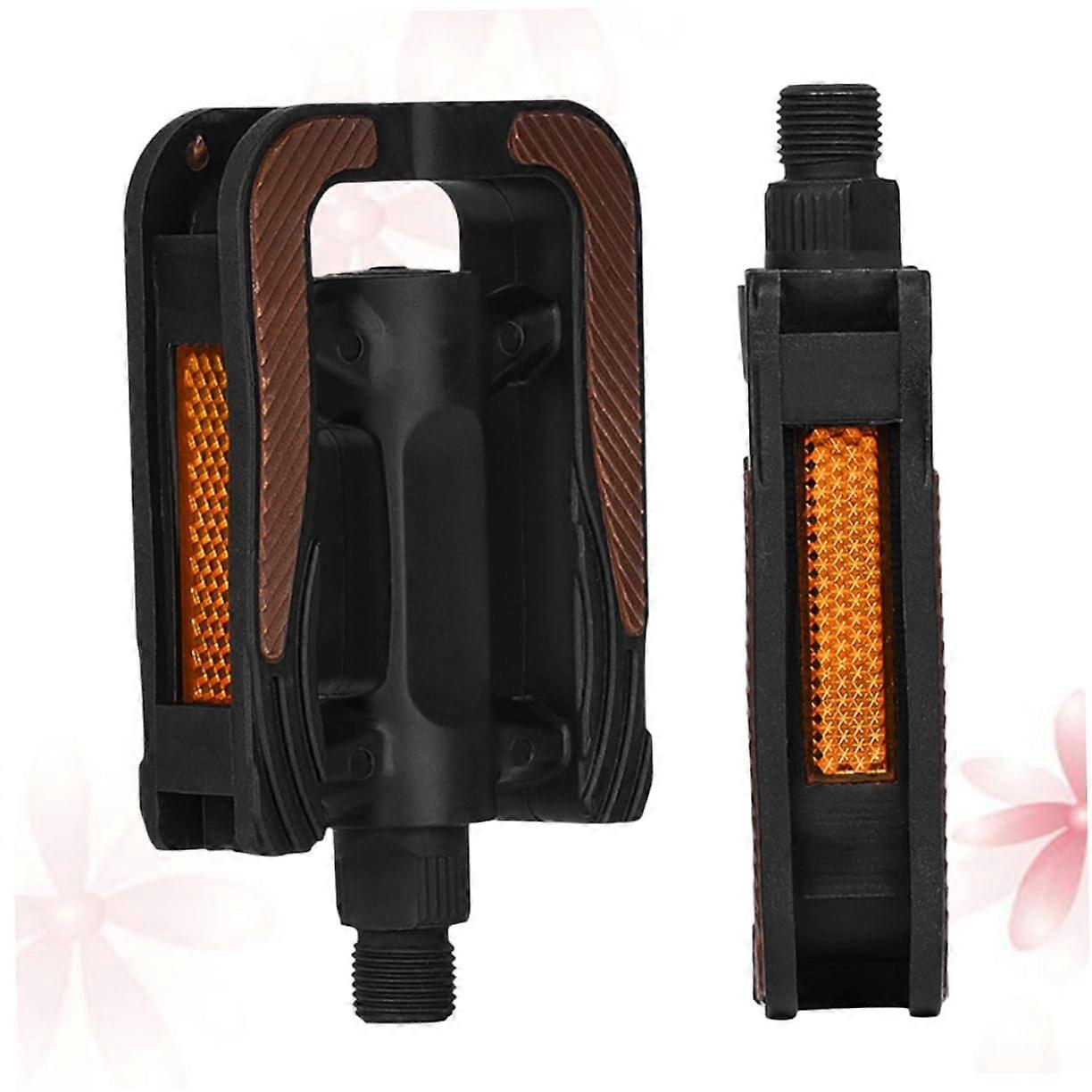 1 pair of ergonomic antislip bicycle pedals, lightweight with reflectors, durable for mountain bikes