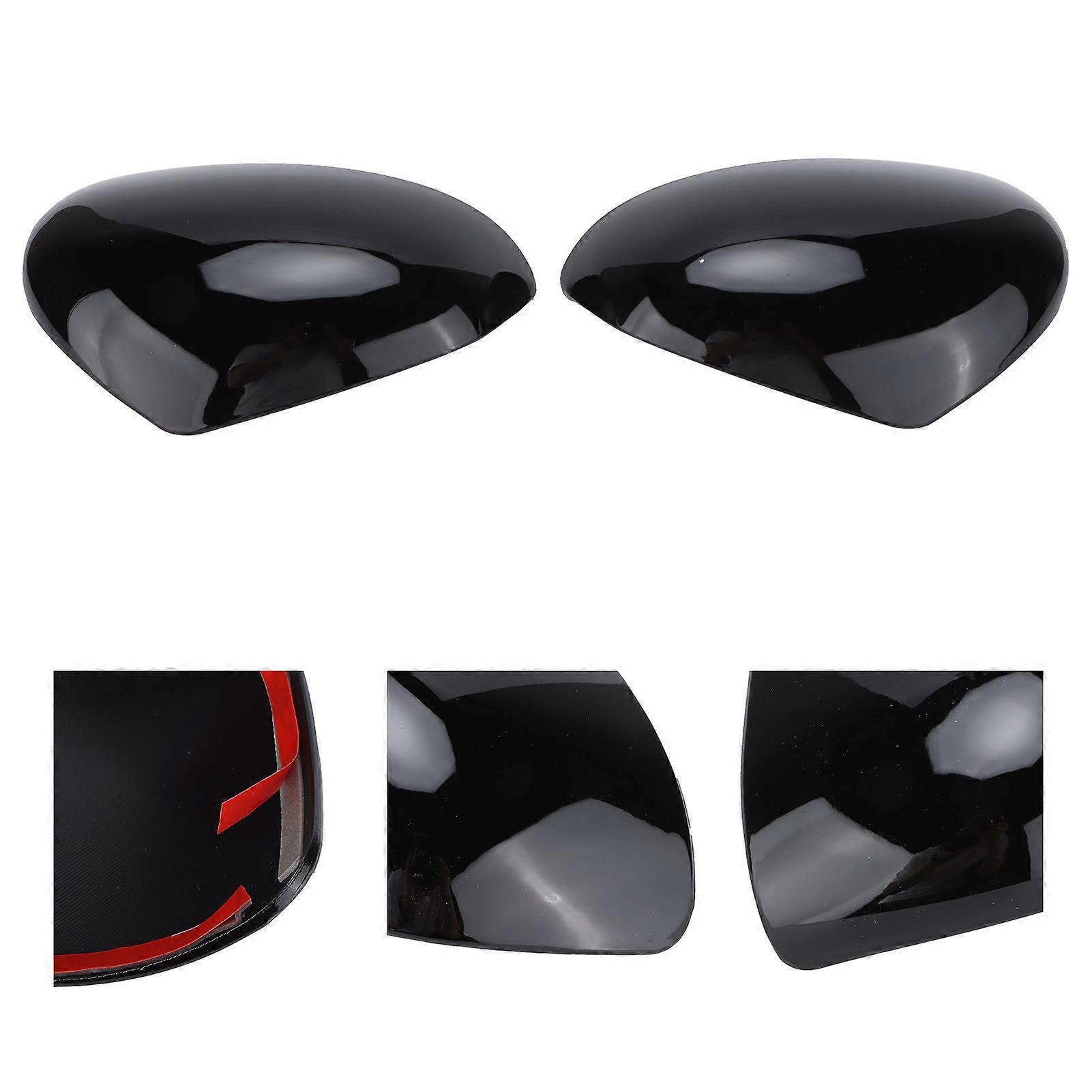Stick-On Glossy Black Rearview Mirror Caps for Smart Fortwo/Forfour 453 2015-2021