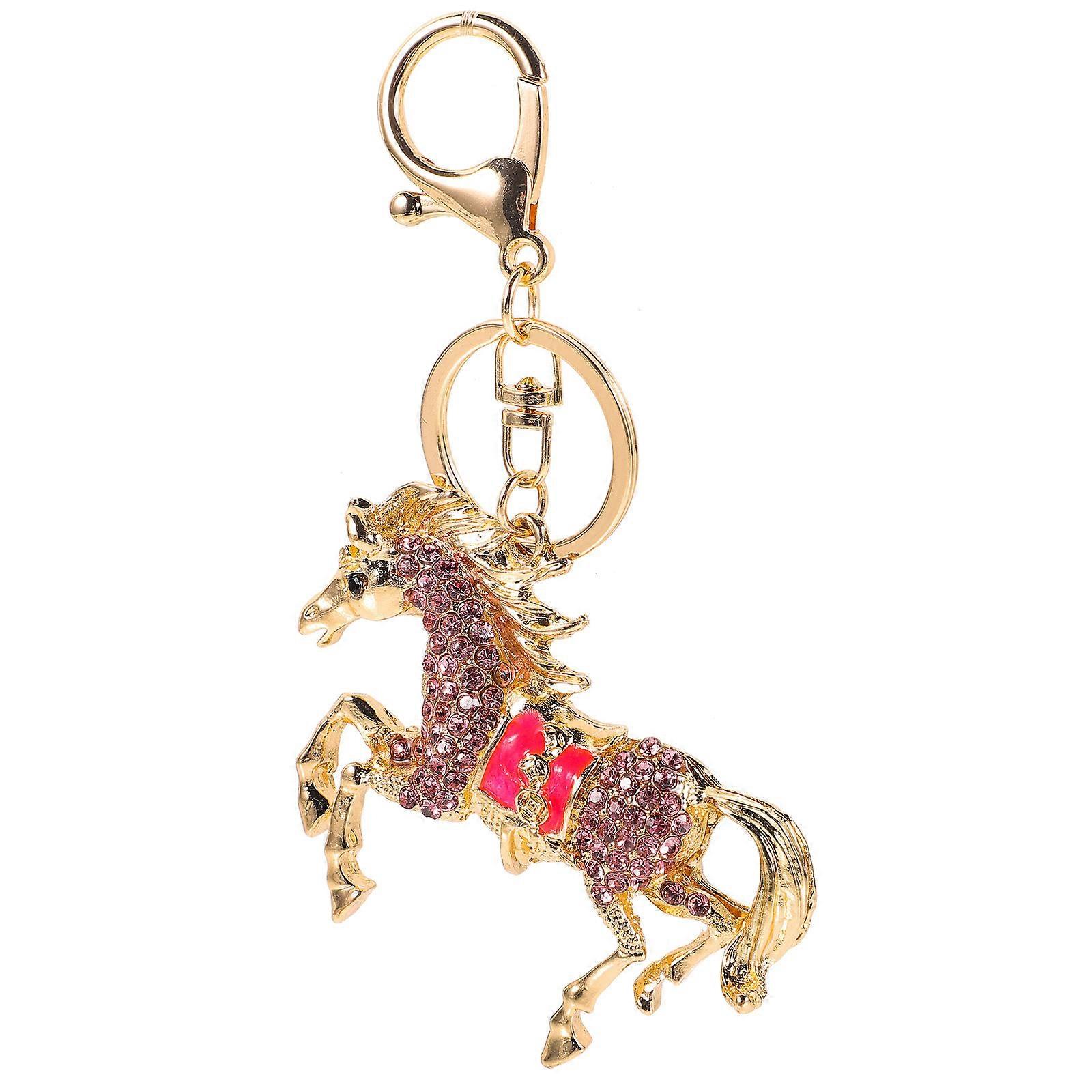 Here's a polished and professional product description based on the title you provided:

 

**Delicate Rhinestone Horse Keychain – Charm for