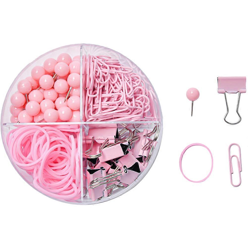 Cute Binder Clips Set   Plastic Paper Clips for Office, Ticket Sorting, Document Binding & School Supplies   Pink Color, Multi Purpose Push Clips for