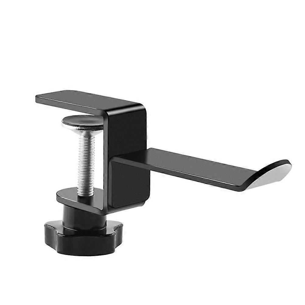 2pcs Headphone Rack Metal Under Desk Clamp Hook Adjustable Headset Hanger Mount (Black)