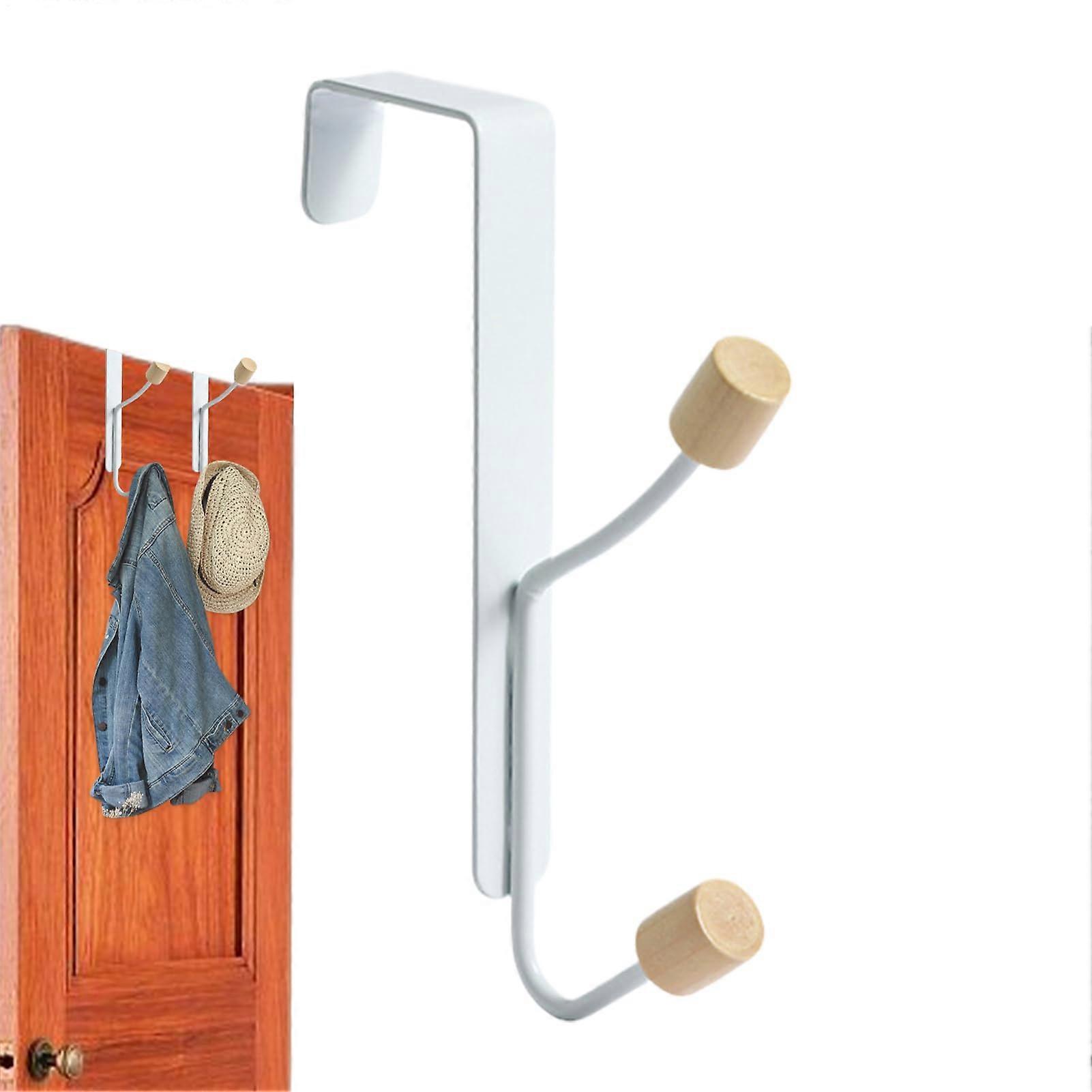Over Door Hooks - Heavy-Duty Metal Coat Rack Organizer for Clothes and Accessories, Space-Saving Design, Durable and Reusable