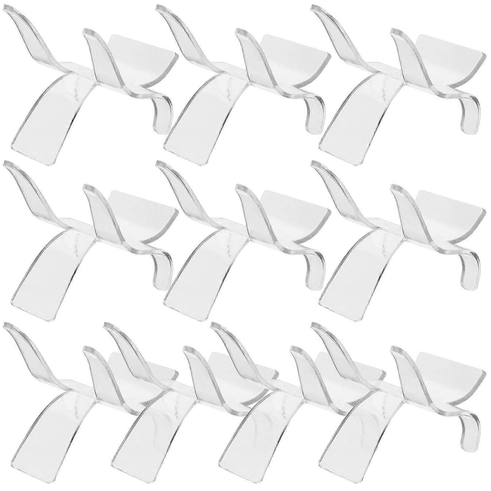 ロックミネラルディスプレイスタンドアクリルクリアチェア型収集品ディスプレイ家の装飾7x6x6cm 10個