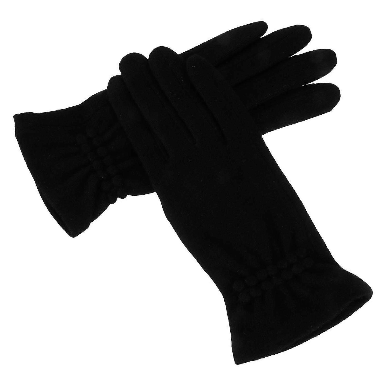 Winter Gloves Black Wool Touch Screen Gloves for Keeping Warm 1Pair