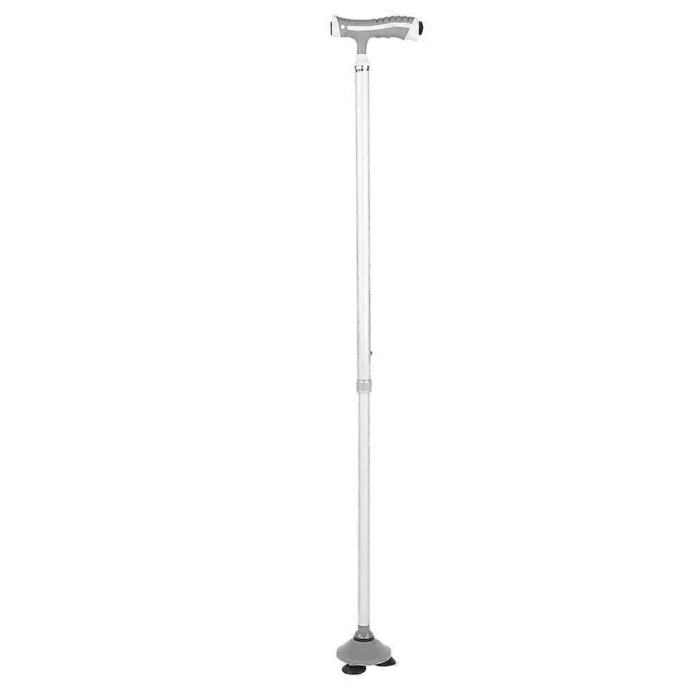 Elderly Walking Cane Anti Slip Adjustable Height Hand Walking Stick with LED Light(Round Base )