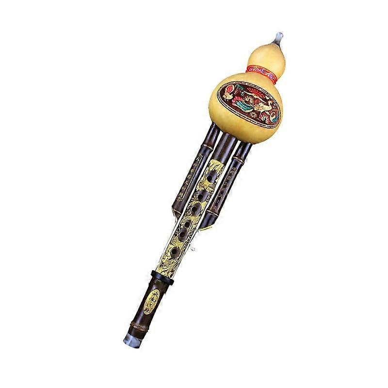 Cucurbit Beginner Musical Instrument Natural Purple Bamboo Hulusi for Beginners in CB Flat (B1)
