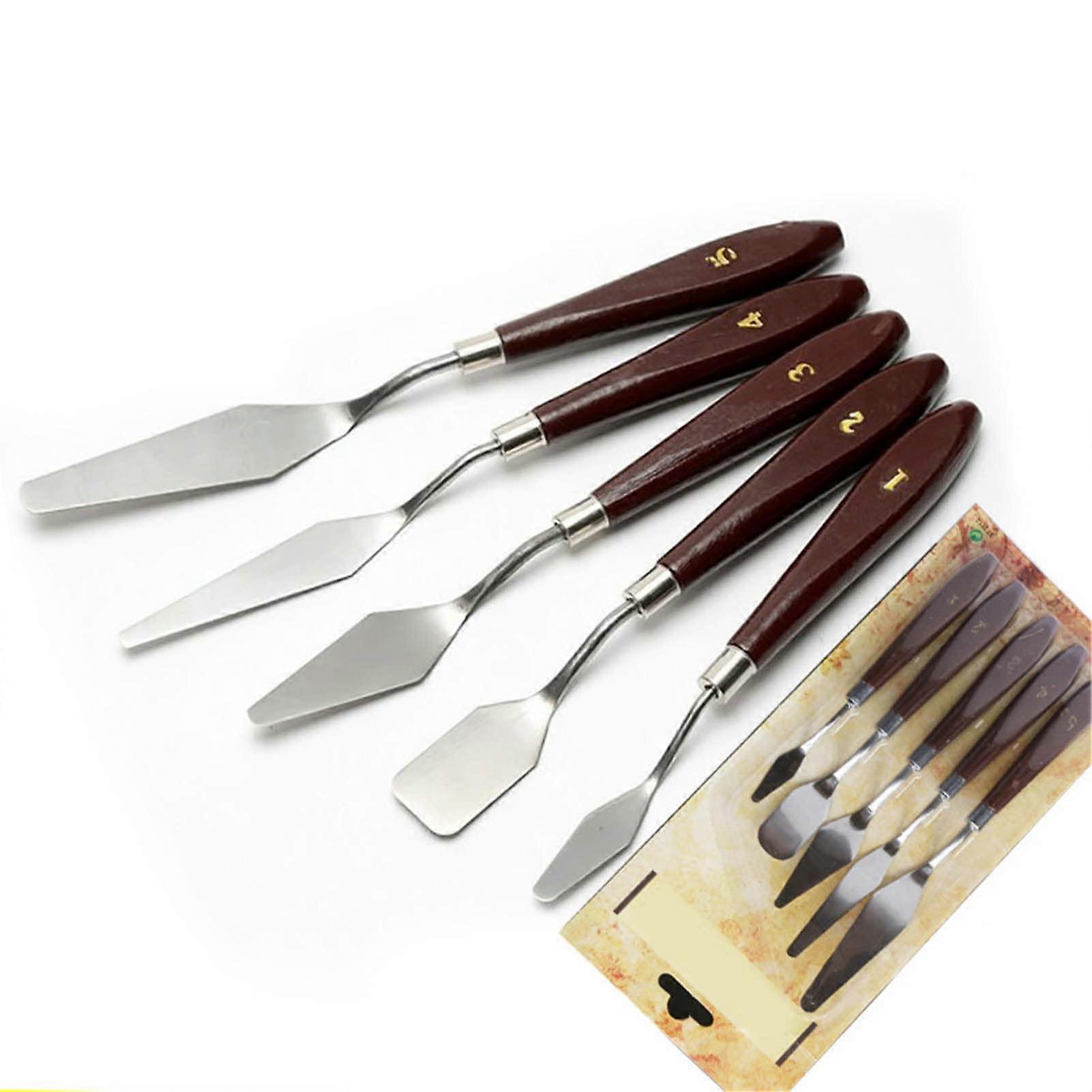 Wood Handle Stainless Steel Palette Knife Set, Durable Art Scrapers for Artists and Students, Ideal for All Painters