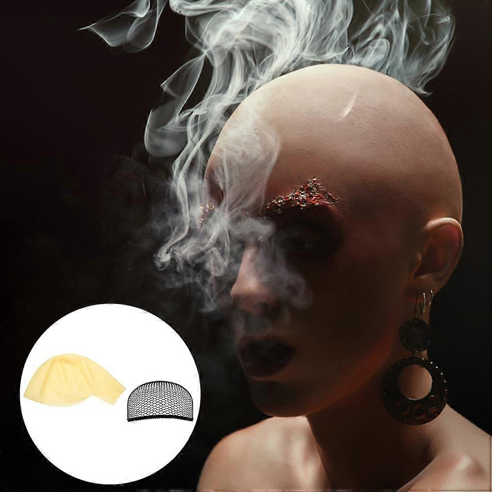 לטקס כובעי קרחת ראש כובע פאה עבה קירח כובע קוספליי שמלה מפוארת תחפושת איפור לילדים מבוגרים מסיבת ליל כל הקדושים