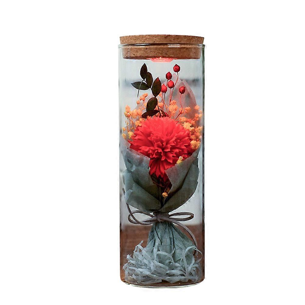 Glowing Preserved Flower Bottle Decor with Luminous Soap Flowers – Romantic Eternal Decoration for Birthdays, Weddings & Home Accent, Includes Remote