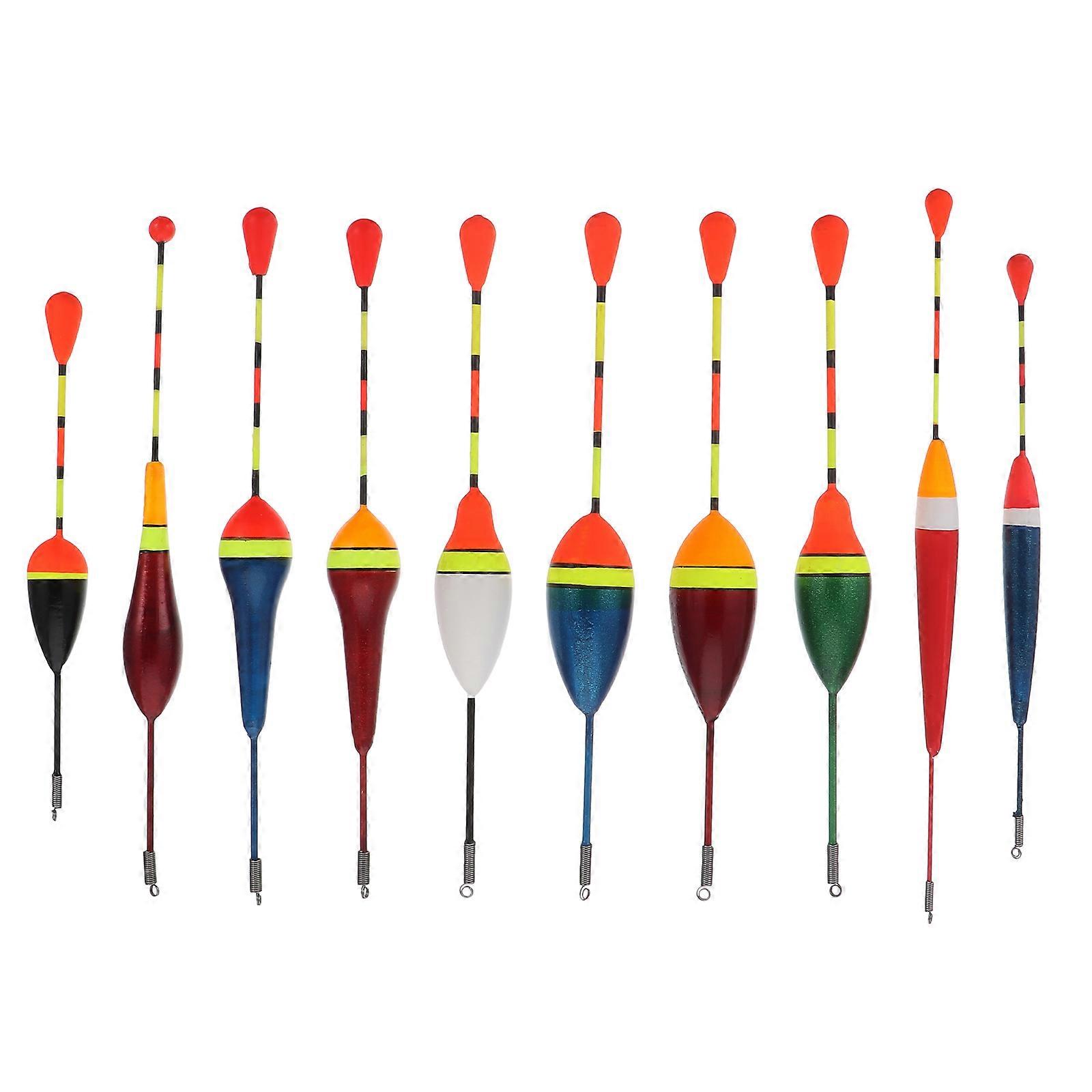 10pcs Fishing Floats Set with Bright Bobbers Durable Floating Buoy for River Fishing and Anglers